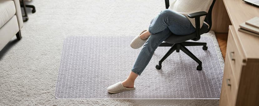 Office Chair Mat for Carpets, Clear Computer Desk Chair Mat for Low Carpeted Floors, Thick and Sturdy Carpet Protector, Easy Glide and Flat Without Curling (30" x 48" Rectangle)