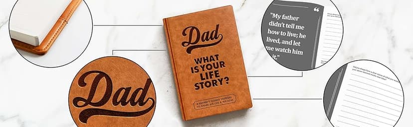 Gifts for Dad from Daughter, Son - Personalized Father's Day Gifts for dad, Husband, Men - Dads Birthday Gift Ideas, Birthday gifts for dads - Dad Story Book to Fill Out, Dads Guided Journal Life Story