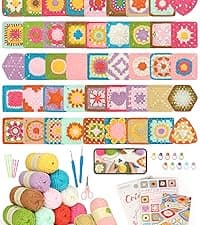 Katech Crochet Kit for Beginners, Beginner Crochet Kit for Adults-Crochet Kits Includes Crochet Hooks Knitting Bag Crochet Yarn for Crocheting Instruction Knitting Kit Crochet Supplies Gift