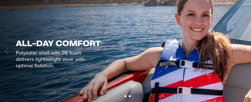 Sportstuff Stars & Stripes Life Jacket for Adults & Kids - USCG Approved Life Vest for Men, Women, Youth & Child, Open-Side Watersports Vest for Boating, Tubing & Swimming