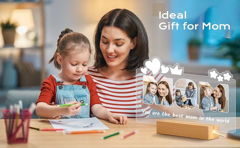 Personalized Gifts for Dad from Daughter Son, Custom Picture Frames with Photos, Customized Photo Frame with Night Light, Personalized Dad Gifts for Birthday Fathers Day Christmas