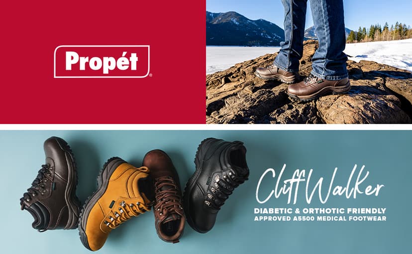 Propét Propet Mens Cliff Walker Tall Hiking Casual Boots Ankle - Black