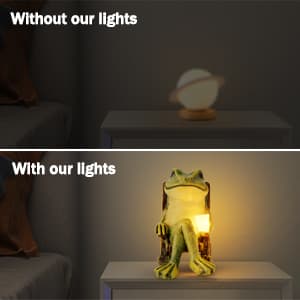 Miniature Frog Garden Statue Gifts Christmas Decorations Fairy Garden Accessories Outdoor Lights Solar Garden Frog Decor Art Housewarming Gift for Patio,Yard,Lawn Ornament,3.89"x2.36"x3.93