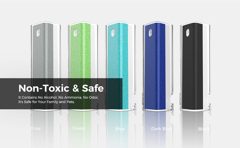 CLICK CLEAN Screen Cleaner, Fingerprint Proof Screen Cleaner Spray, All-in-One Cleaner with Microfiber, Shell and Phone Stand for All Phones, Laptop and Tablet Screens (Grey)