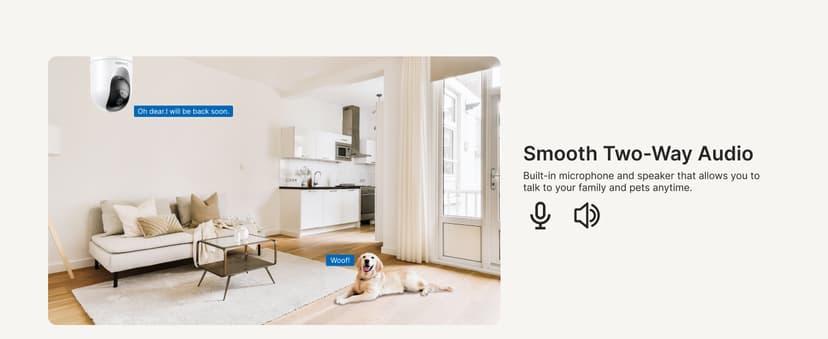 Cinnado 2K Home Security Cameras-2.4Ghz WiFi Indoor Camera with 360° Motion Detection for Pets/Nanny/Baby/Dog, 2 Way Audio, 24/7 SD Card Storage, Cloud Storage, Works with Alexa & Google Home, D1 4P