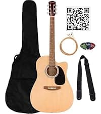 Fender FA Series Dreadnought Acoustic-Electric Guitar - 2-Color Sunburst Bundle with Gig Bag, Strings, Picks, and Austin Bazaar Instructional DVD