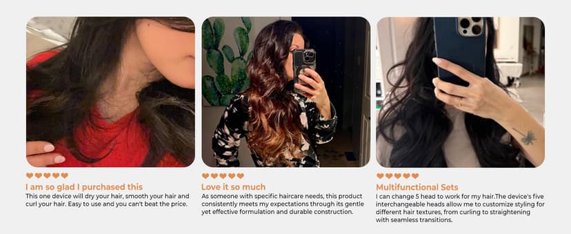 5 in 1 Blow Dryer Brush, Upgrade Hair Dryer Brush Set Negative Ion Air Styler Curling Wrap Air Curler, Hot Air Brush Curling Iron Hair Styling Tools As A Gift for Straight/Curl/Dry/Smooth