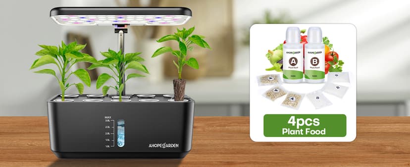 Plant Germination Kit Herb Vegetable Growth Lamp Countertop, Hydroponic Planter Grower Harvest Lettuce for Healthy Home Cooks Ahopegarden Indoor Garden Hydroponics Growing System: 10 Pods Kit with LED B0B6BB4TVC
