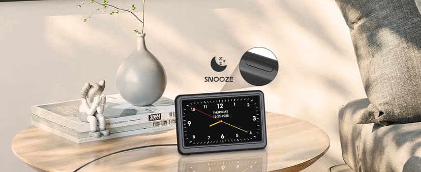 Clock with Day and Date for Elderly, 7" Large Display Digital Calendar Day Clock with 20 Custom Alarms and Medicine Reminders, 12 Display Modes, Dimmable Dementia Alzheimers Clocks for Seniors