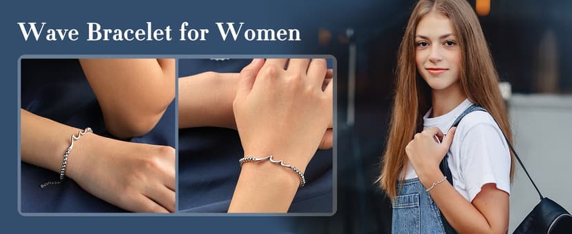 Tarsus Gift for Friends, The Waves of Life We've Through Together, Woman Friendship Gifts Idea, Wave Bracelet for Best Friend Bestie Soul Sister Birthday Gifts For Her