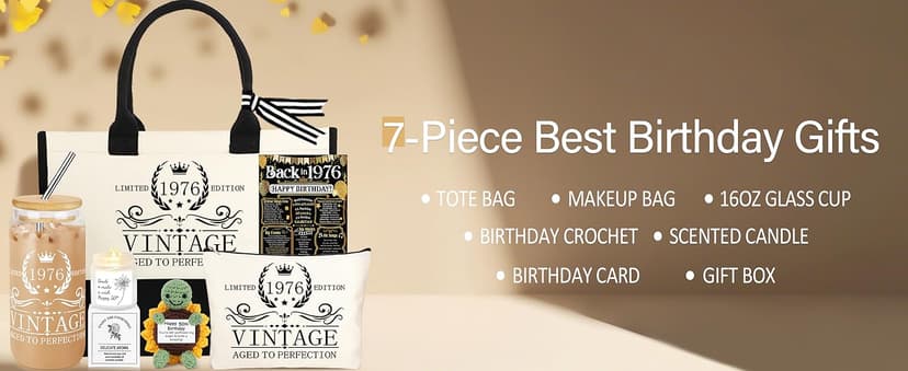 40th 50th 60th Birthday Gifts for Women Tote Bag Birthday Gifts Set for Mom Wife Sister Grandma Birthday Gifts for Her