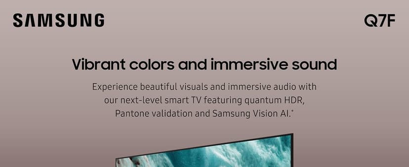 Samsung 65-Inch Class QLED Q7F Series Samsung Vision AI Smart TV (2025 Model, 65Q7F) Quantum HDR, Object Tracking Sound Lite, Q4 AI Gen1 Processor, 4K upscaling, Gaming Hub, Alexa Built-in