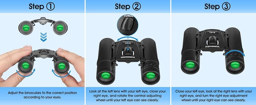 Mini Compact Binoculars for Adults and Kids - Waterproof High Powered Easy Focus Small Binocular, Ideal for Bird Watching, Hunting, Concert, Theater, Travel, Hiking, Sightseeing & Outdoor Sports