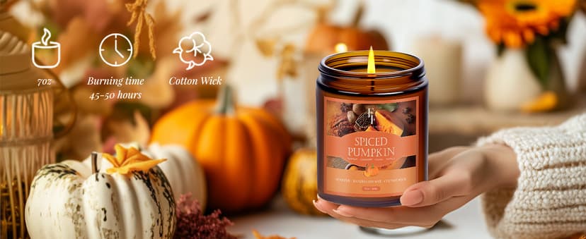 Fall Candles Set, 4 Pack Candles for Home Scented Natural Soy Wax, Autumn Gifts Set for Women Men, Fall Fragrance of Pumpkin/Cinnamon/Vanilla Cupcake/Apple B0F66HVPDY