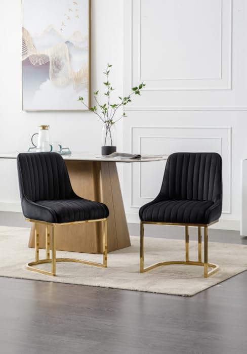 CIMOTA Counter Height Bar Stools Set of 2 with Back Modern Kitchen Counter Stools with Gold Legs Leather Island Chairs Comfy Stripe Barstools for Breakfast Bar, 26 Inch/PU Beige