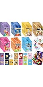 Zubebe 28 Pack Kids Card Games Gifts Bulk Classic Playing Card Game Set for Kids Includes Go Fish, Old Maid, Crazy Eights, Memory Match, Slap Jack, Playing Toy for Party Favors (Classic)