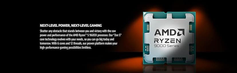 AMD Ryzen™ 5 9600X 6-Core, 12-Thread Unlocked Desktop Processor