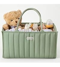 Blissful Diary Baby Diaper Caddy Organizer, Cotton Rope Diaper Caddy Basket, Large Storage Basket for Newborn Boys and Girls, Gift for Baby Shower List, Newborn Essentials, Earthy Rainbow