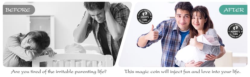 Hicarer 2 Pcs Funny Baby Gift New Parents Decision Coin New Mom Gifts Double Sided Decision Making Coin New Pregnancy Gift for First Time Mom Dad Push Present for Christmas(Silver and Black) B098QGPPJ6