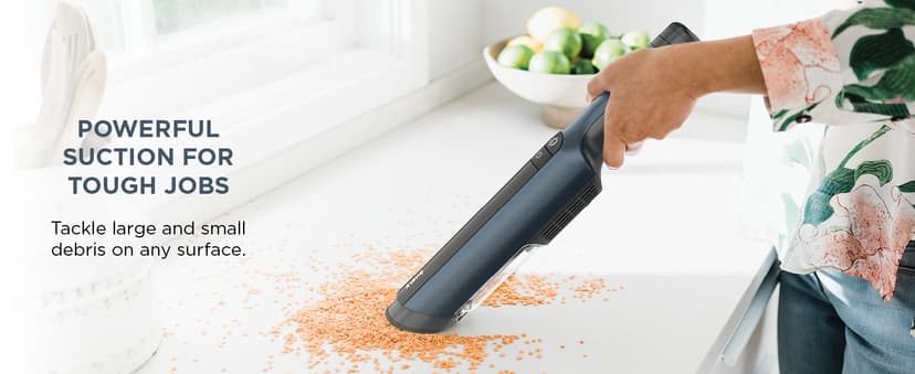 Shark WV410BL WANDVAC Cordless Hand Vacuum, Ultra-Lightweight & Portable with Powerful Suction & Tools for Pets, Designed for Car & Home, Dark Blue