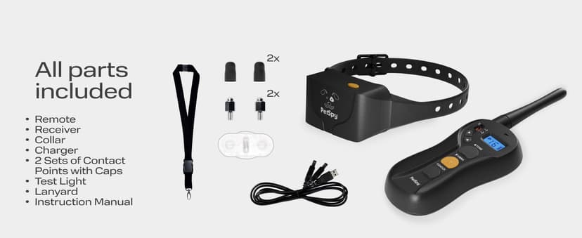 PetSpy Shock Collar for Dogs-Waterproof Dog Shock Collar with Remote Control,Vibration,Electric Shock,Beep-E Collar for Dogs Training,Collar with Remote for 10-140 LBS