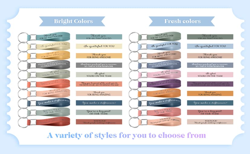 Customer Service Week, Inspirational Thank You Gifts, 10 Style Silicone Keyring for Office Staff Work Team Teacher Volunteer Nosiny 30 Pcs Keychain Appreciation Gift Bulk for Employee Coworker B0BZY67RDJ
