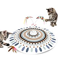 Potaroma Cat Toys Chargeable, 3in1 Hide and Seek, Automatic Interactive Fun, Fluttering Butterfly, Moving Feather, Kitten Wand, Indoor Kitty Exercise Kicker 22.8 Inch Cover for All Breeds