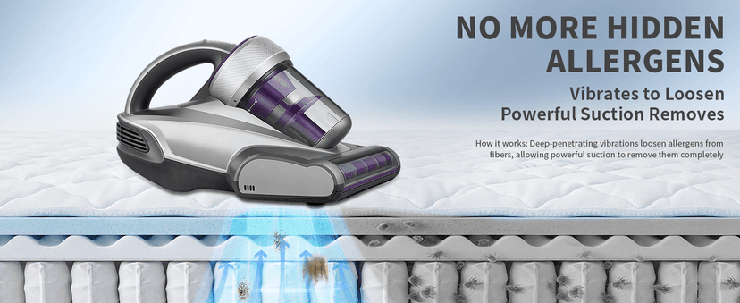 Jimmy Mattress Vacuum Cleaner, Anti-allergen Bed Vacuum Cleaner with UV-C Light & High Heating Tech, 14Kpa Suction 480W Powerful Handheld Vacuums for Dust & Pet Hair(JV35, Corded)