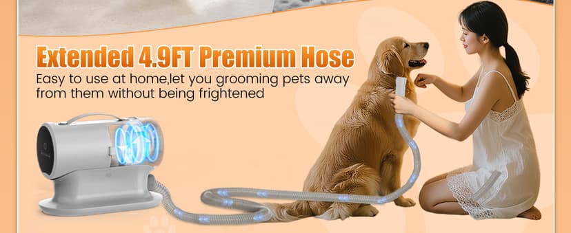 AIRROBO Dog Grooming Vacuum and Kit with Clipper Nail Trimmer Grinder, 12000Pa Pet Vacuum for Shedding Grooming, 2L Large Capacity Dog Hair Vacuum with 8 Pet Grooming Tools, PG100 Plus