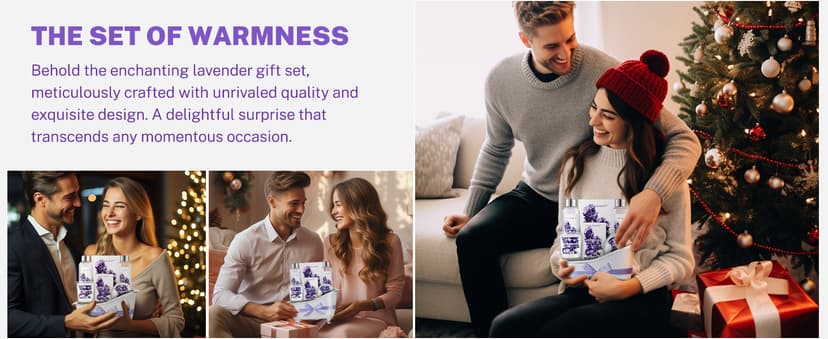 Gift Set for Women Body & Earth Gifts Set Lavender Gift Baskets For Women Bath Sets with Bubble Bath Body Lotion Scented Candle Christmas Gifts