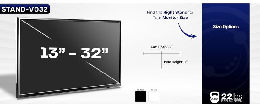VIVO Dual Monitor Desk Mount, Holds 2 Computer Screens up to 30 inches and 22lbs Each, Heavy Duty Fully Adjustable Steel Stand with C-Clamp and Grommet, Black, STAND-V002