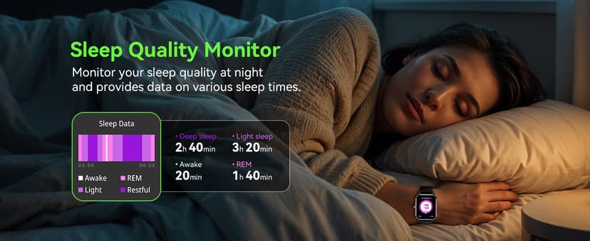 Smart Watch for Men Women, 1.85" HD Fitness Tracker with Bluetooth Calls, 5 ATM Waterproof, 130+ Sport Modes, 24/7 Heart Rate/Sleep Monitor, Pedometer, Calories, Smartwatch for iOS Android (Black)