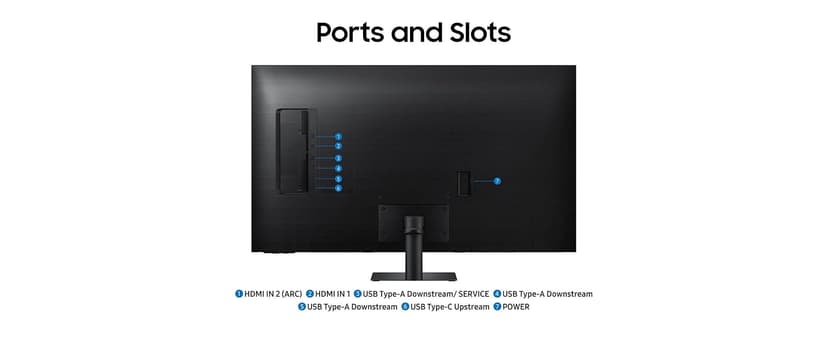 Samsung 43” Smart Monitor M7 (M70F) 4K UHD Display, Samsung Vision AI, Smart TV Apps, Gaming Hub, USB-C, HDMI and USB-A, Black, LS43FM702UNXZA, 2025