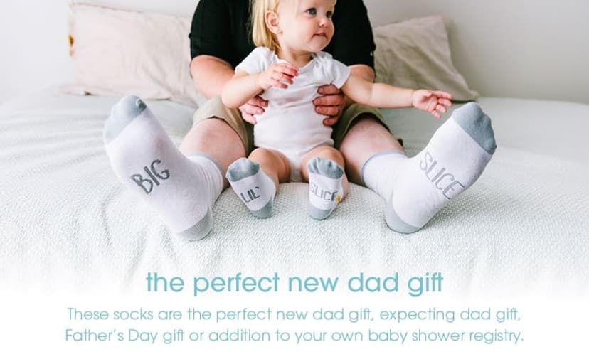 Parent And Baby Socks, Big And Little Slice Design, New Dad Gift, Baby Keepsake, Coordinating Family Apparel Pearhead Dad And Baby Matching Pizza Sock Set B08X8YF5L3