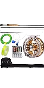 Sougayilang Fly Fishing Reel Large Arbor 2+1 BB with CNC-machined Aluminum Alloy Body and Spool in Fly Reel