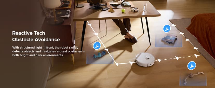 roborock Qrevo Curv S5X Robot Vacuum and Mop, 18500Pa Suction, Zero-Tangling Design, FlexiArm Side Brush, Reactive Tech Obstacle Avoidance, 10 Weeks Self-Emptying, Auto Washing for Hard Floor, Corner