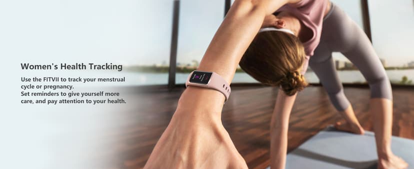 FITVII FINO 2 Slim Fitness Tracker, Smart Watch with Blood Oxygen, Sleep Monitor, 24/7 Heart Rate & Blood Pressure, IP68 Waterproof Health Activity Trackers with Calories Step Counter for Women Men