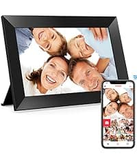 BIGASUO Digital Picture Frame, 10.1" Frameo Digital Frame WiFi with 32GB Memory, 1280x800 IPS Touch Screen, Send Photos/Videos from Your Phone Anywhere, Photo Gifts for Parents and Grandparents