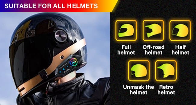 Motorcycle Helmet Bluetooth Headset 2 Way Intercom 550 Yards,HIFI Sound,Noise Cancellation,Music Share,1000mAh,Helmet Speakers Headphones FM,Easy to Connect/Use with Gloves,Waterproof,Voice Assistant