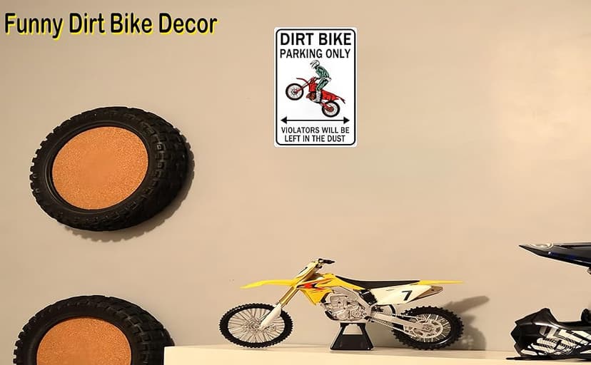 Dirt Bike Accessories Boys Motorcross Gifts Funny Dirty Bike Parking Only Vintage Tin Sign for Man Cave Boy's Room Garage Wall Decor 8x12 Inch (3064)