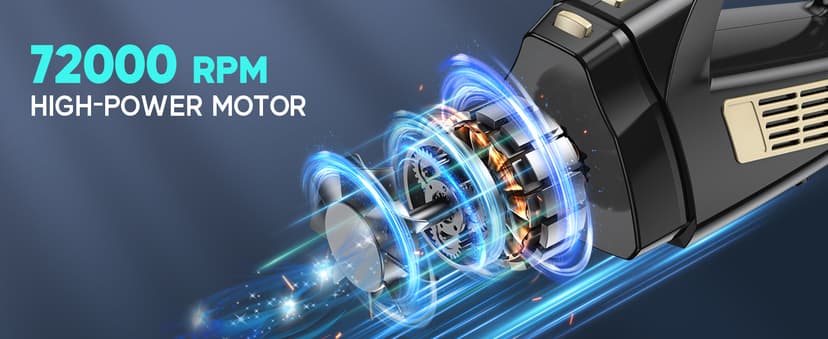 CKIKH Handheld Vacuum Cordless, 15000PA Strong Suction Hand Held Car Vacuum Cleaner Portable with Multi-Nozzles & Washable Filter, Lightweight Dust Busters Rechargeable for Home, Car, Office, Pets