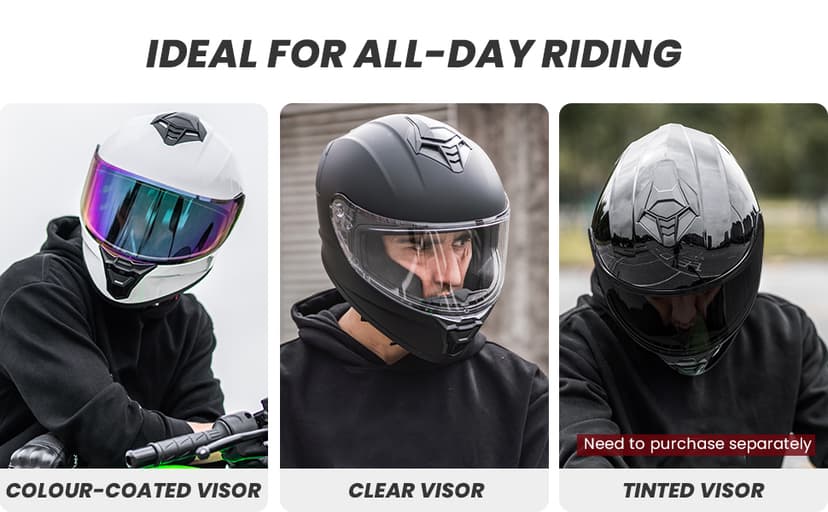 Motorcycle Helmets for Adult Men Women, Full Face Lightweight Street Bike Racing DOT Helmet with Extra Clear Visor Model AU-T801