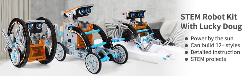 Lucky Doug Solar Power Kits Toys for Boys Ages 8-13, STEM Robot Kit Toys Gifts for Kids 8 9 10 11 12 13 Years, Educational Building Science Experiment Set Birthday for Kids Boys Girls
