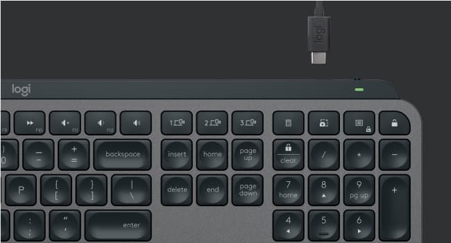 Logitech MX Keys S Wireless Keyboard, Low Profile, Fluid Precise Quiet Typing, Programmable Keys, Backlighting, Bluetooth, USB C Rechargeable, for Windows PC, Linux, Chrome, Mac - Graphite