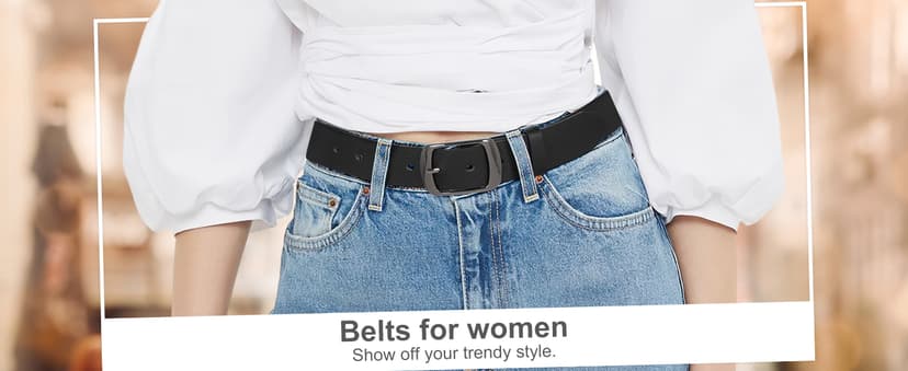 VONMELLI 2 Packs Women Leather Belts for Jeans Fashion Leather Ladies Waist Belt