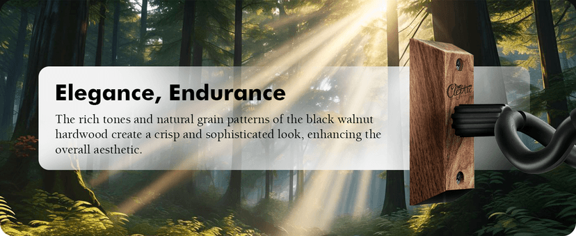 ClefArc Guitar Wall Mount - U-Shape Hardwood Guitar Hanger, Black Walnut Stand Wall Hangers, Pick Holders, Guitar Gifts for Guitarists, Guitar Accessories, with 6 Assorted Guitar Picks