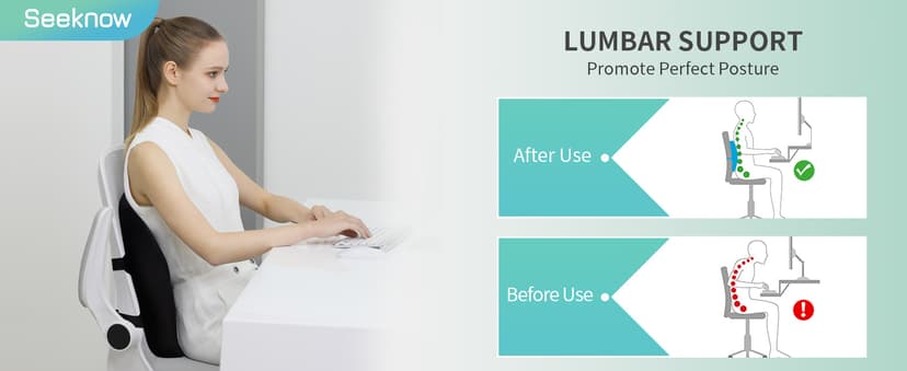 Lumbar Support Pillow for Office Chair Back Support Pillow for Chair Car Seat Back Support Ergonomic Back Chair Pillow Desk Chair Back Cushion for Back Pain Back Rest Pillow Lumbar Back support