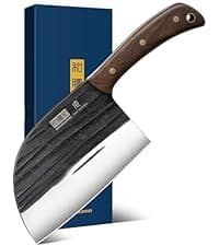 Butcher Knife Set, Hand Forged Butcher Chef Knife Set with Roll Bag, Sharp Meat Cleaver Knife & Bone Chopper Knives & Fillet Knives for Home & Camping & BBQ Gift for Men