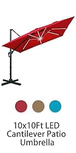 Sunnyglade 7.5' Patio Umbrella Outdoor Table Market Umbrella with Push Button Tilt/Crank, 6 Ribs (Tan)