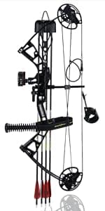 Compound Bow Set 15-45lbs for Pull Beginner and Teens Right Handed Adjustable 18"-29" Draw Length, 320 FPS Speed, Hunting Bow Archery Set New 2024